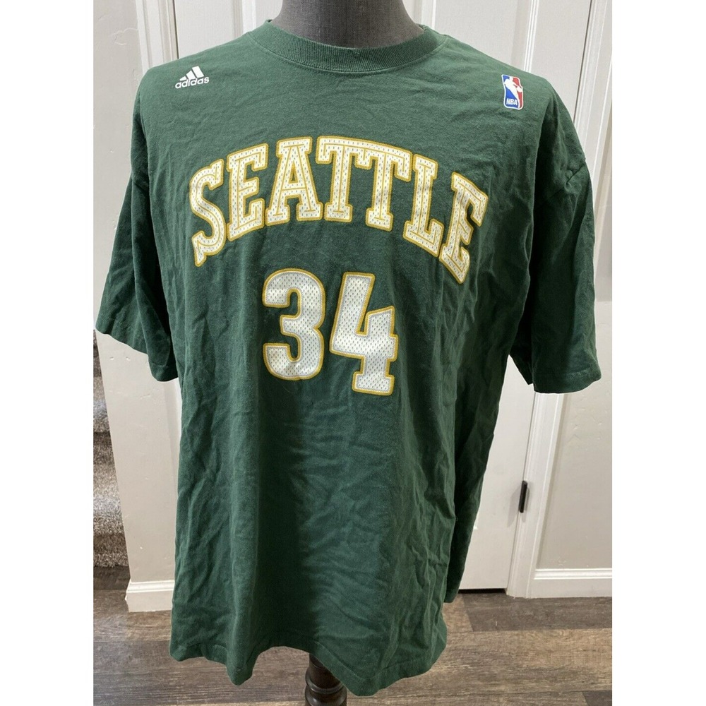 Seattle SuperSonics Green Adidas Short Sleeve Green T-Shirt Ray Allen #34 2XL